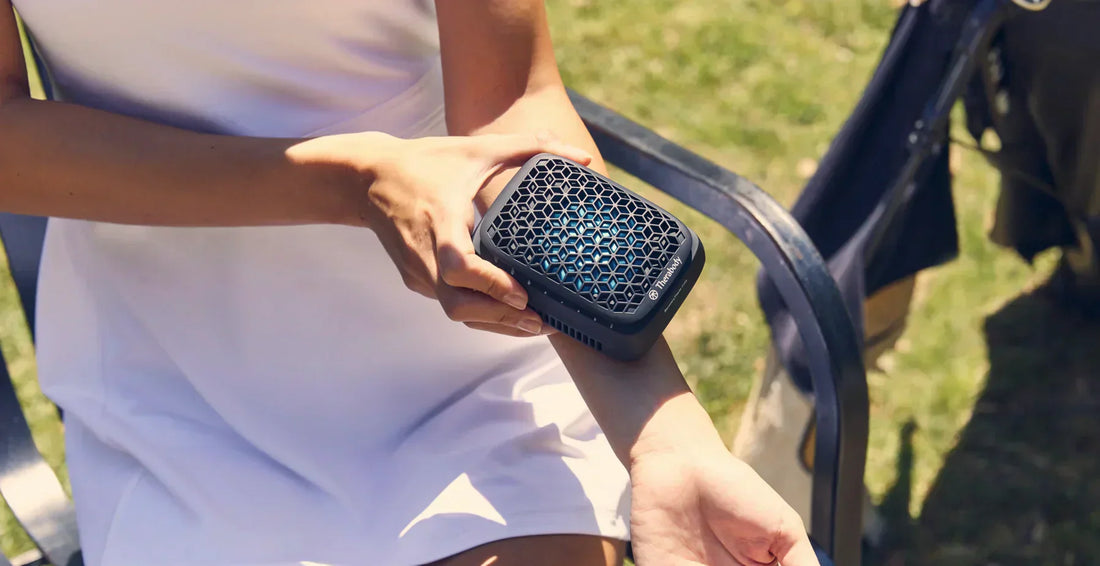 Woman using palm cooling