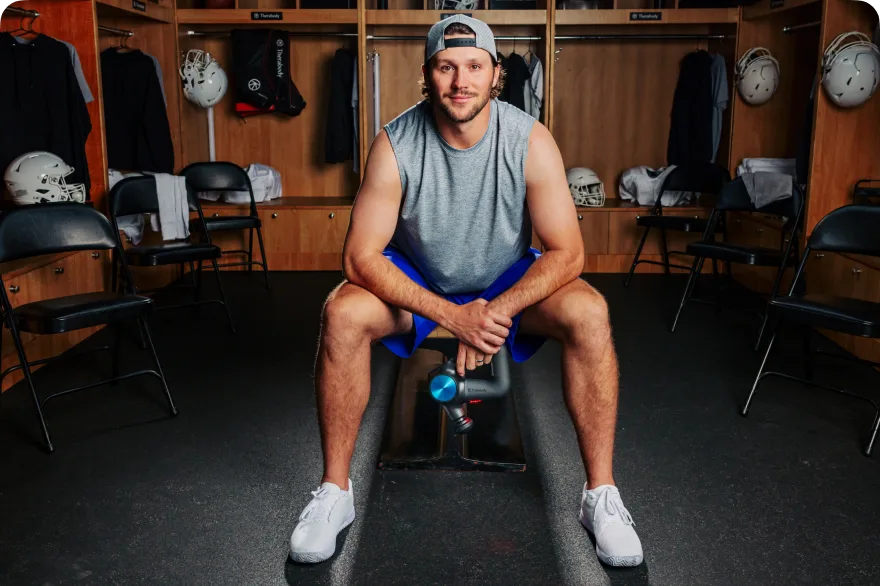 Official image for Therabody ambassador relationship with Josh Allen