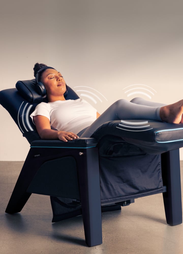 Woman laying in massage chair