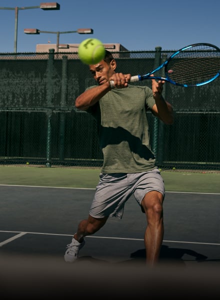 man playing tennis